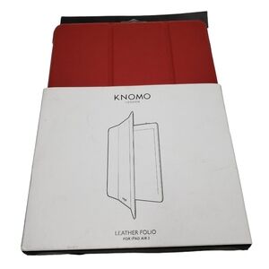 Knomo Leather IPad Air 2 Tablet Folio Cover Red New